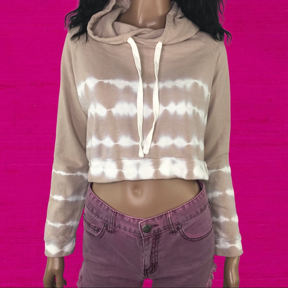 Mono B Cropped Tie Dye Hoodie